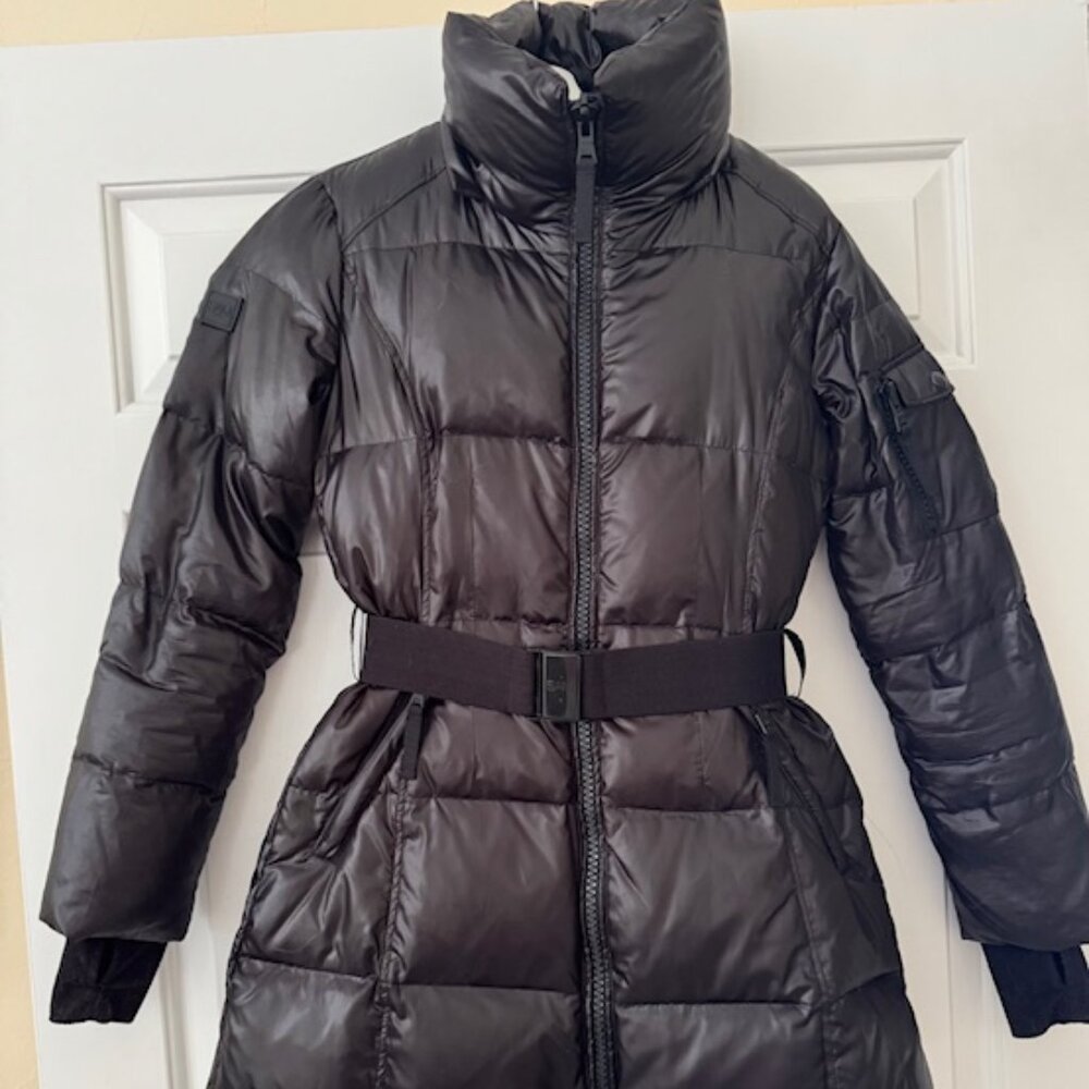 SAM NYC Black Puffer Jacket with Belt no Hood size XS